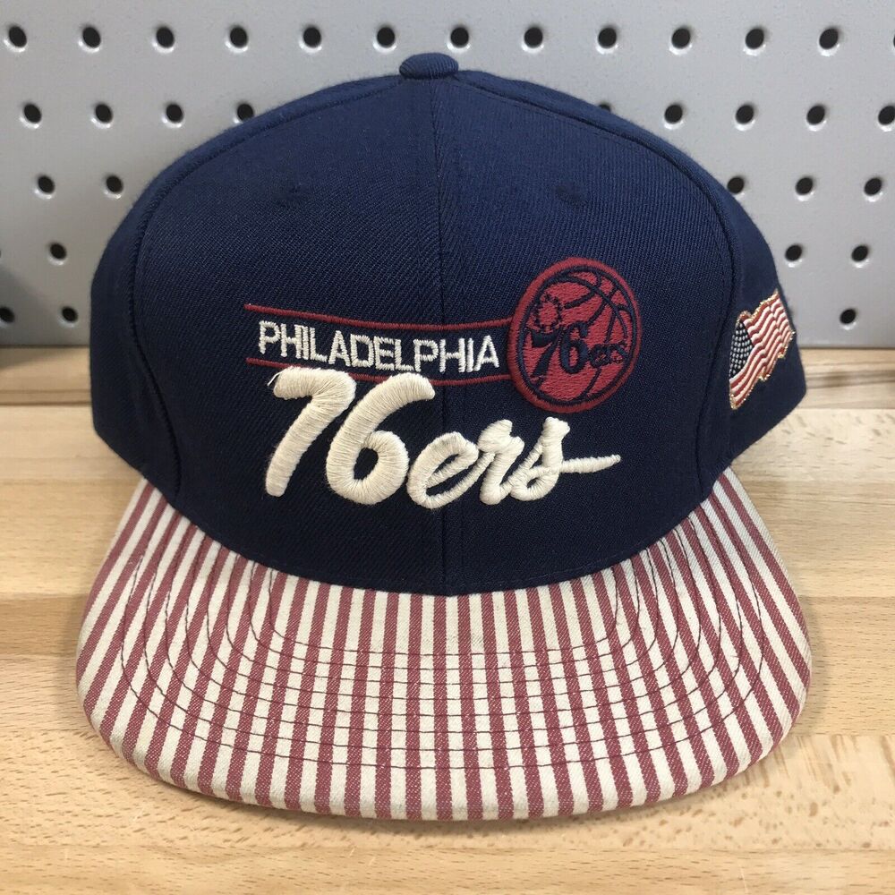 Philadelphia 76ers NBA Basketball Mitchell & Ness Snap Back Retro Cap EUC Hat